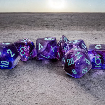 Nebula Mega-hedral Nocturnal/turquoise Luminary  7-Die Set