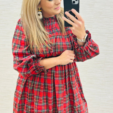 Red Plaid Holiday Dress