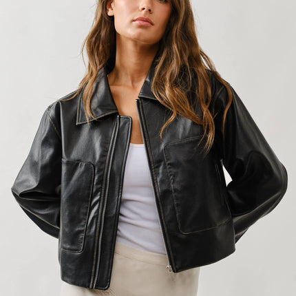 Brown Vintage Washed Leather Jacket