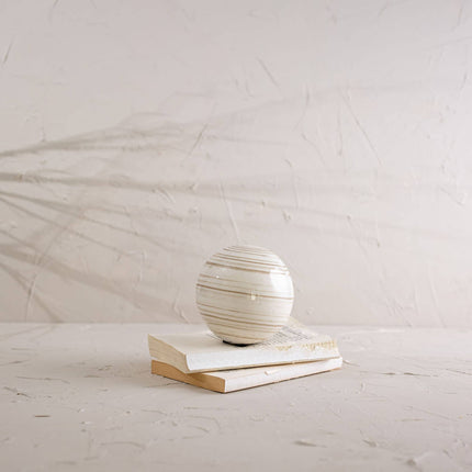 White/Tan Coastal Stoneware Ball
