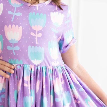 Too Cool Tulips S/S Pocket Twirl Dress