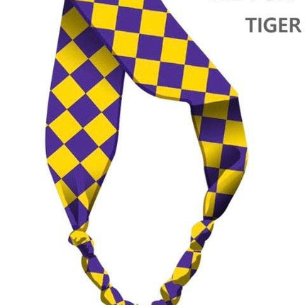 Yellow & Purple Gameday Silk Knotted Scarf Necklace