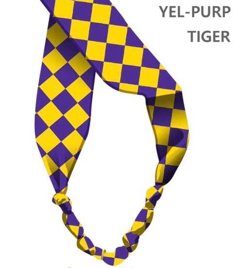 Yellow & Purple Gameday Silk Knotted Scarf Necklace