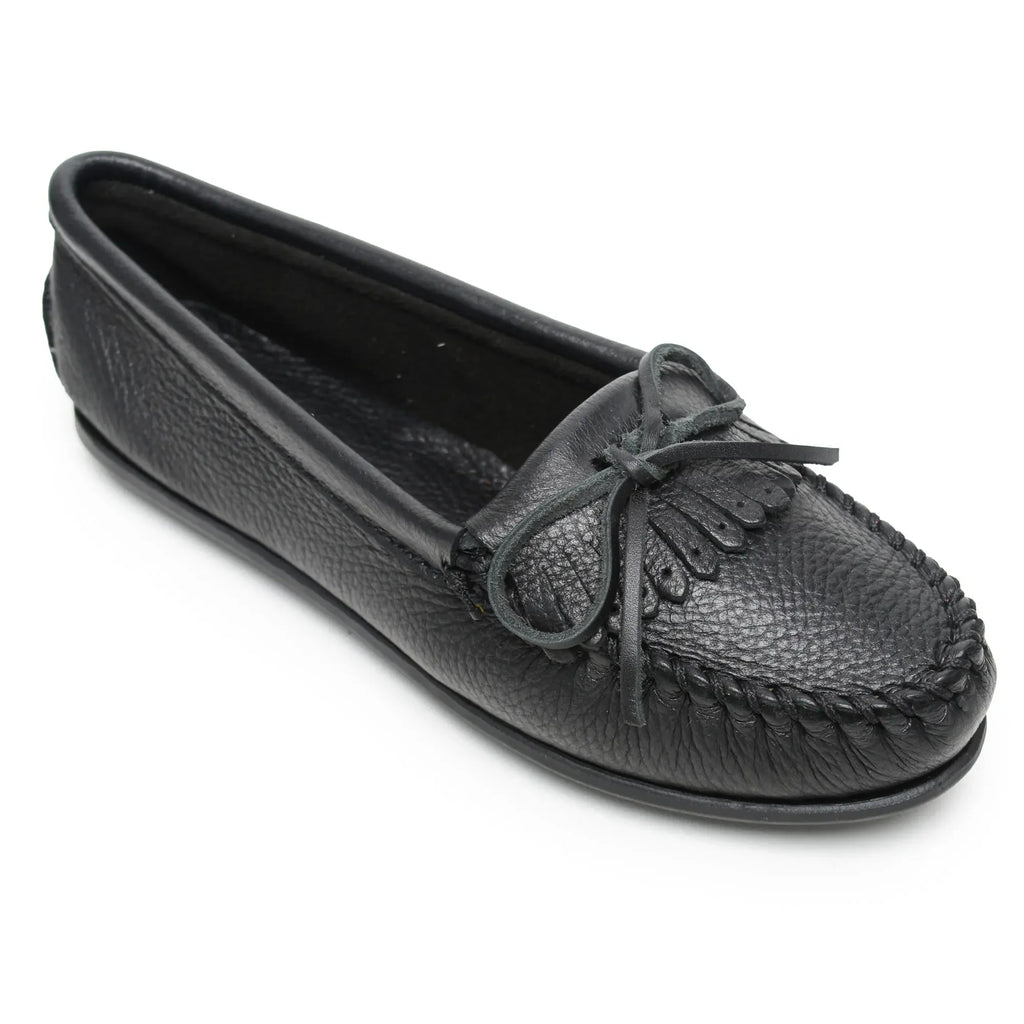 Minnetonka Deerskin Kilty Hardsole - Womens Moccasin