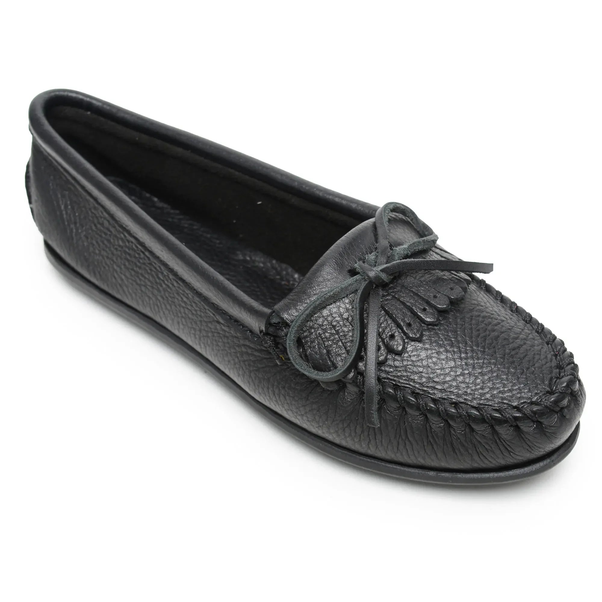 Minnetonka Deerskin Kilty Hardsole - Womens Moccasin
