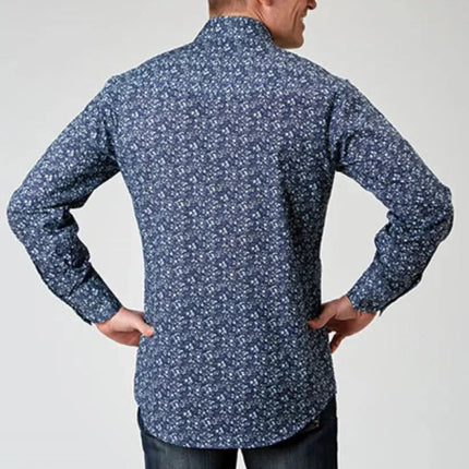 Roper Floral Print (Blue) - Men's Western Shirt