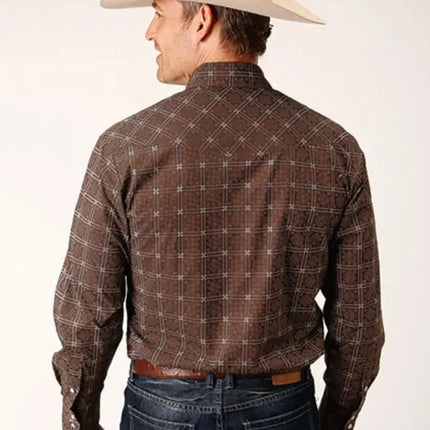 Roper Retro Print (Brown) - Men's Western Shirt