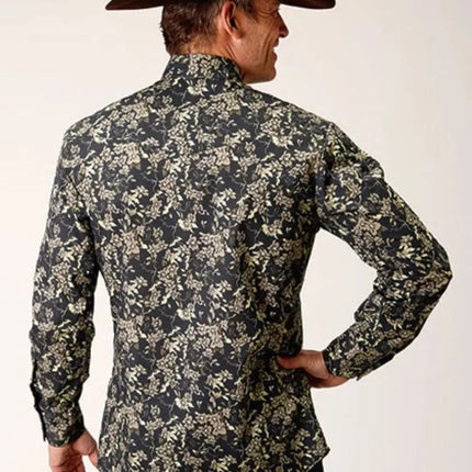 Roper Vintage Dark Floral (Black) - Men's Western Shirt