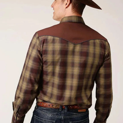 Roper Redwood Ripple (Brown) - Men's Western Shirt