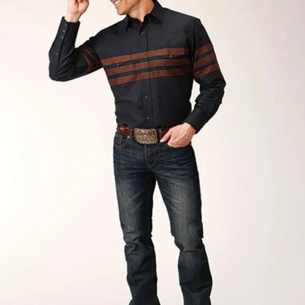 Roper Black Saddle (Black) - Men's Western Shirt