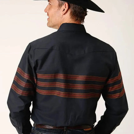Roper Black Saddle (Black) - Men's Western Shirt