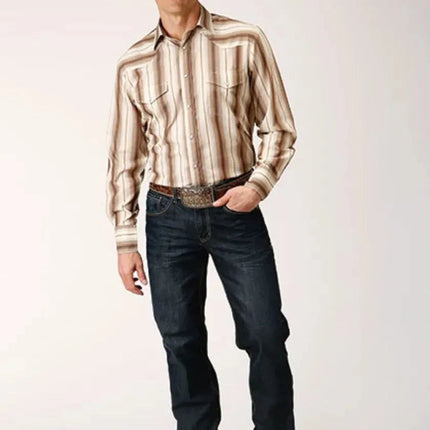 Roper Bison Brew (Brown) - Men's Western Shirt