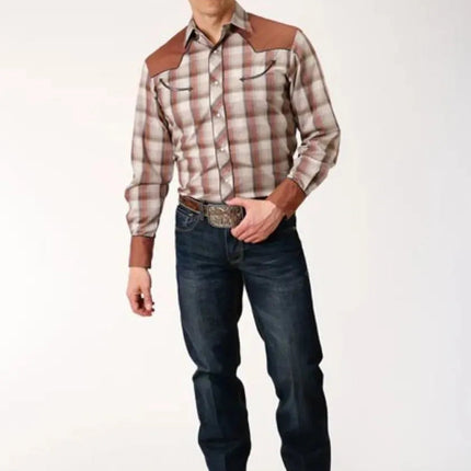 Roper Vineyard Sunset (Brown) - Men's Western Shirt (Closeout)