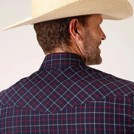 Roper Windowpane Plaid (Blue) - Men's Western Shirt