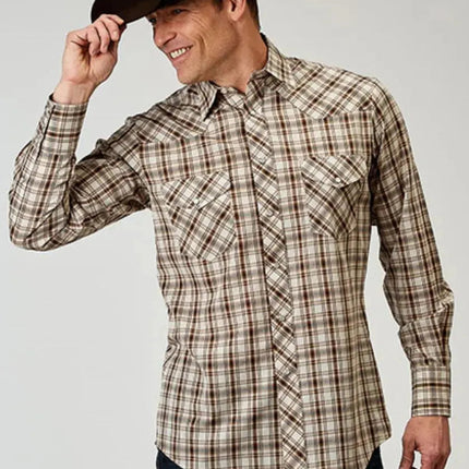 Roper Desert Plaid (Brown) - Men's Western Shirt