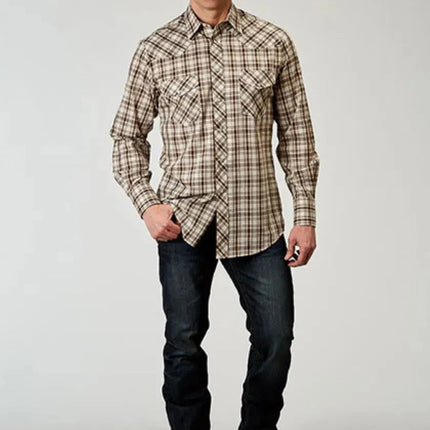 Roper Desert Plaid (Brown) - Men's Western Shirt