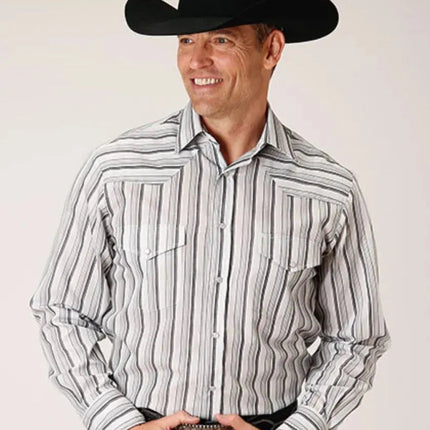 Roper Stormy Stripes (Grey) - Men's Western Shirt