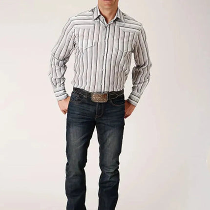 Roper Stormy Stripes (Grey) - Men's Western Shirt