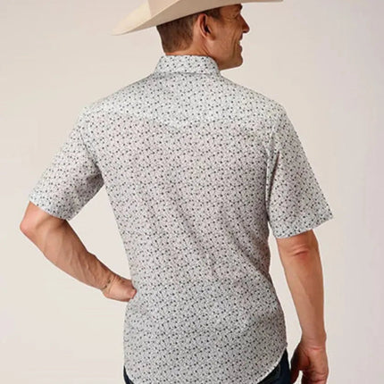 Roper Mini Floral Print (Blue) - Men's Western Shirt