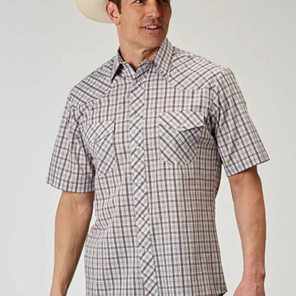 Roper Vintage Plaid (White) - Men's Western Shirt