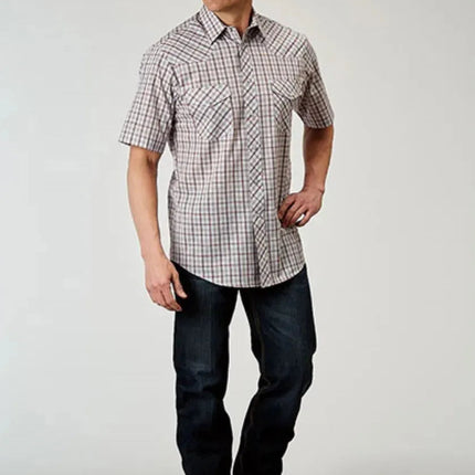 Roper Vintage Plaid (White) - Men's Western Shirt