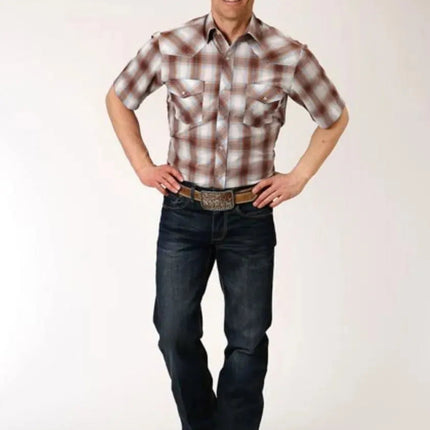 Roper Wild West Breezy (Brown) - Men's Western Shirt