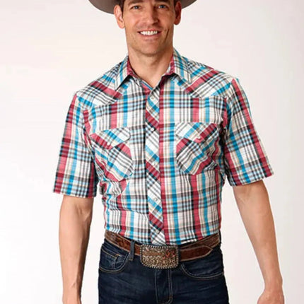 Roper Lone Star Lagoon (White) - Men's Western Shirt