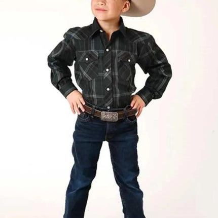 Roper Western Woods (Green) - Boy's Western Shirt