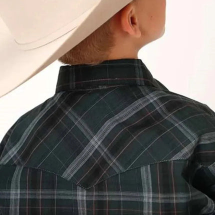Roper Western Woods (Green) - Boy's Western Shirt