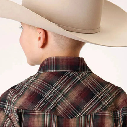 Roper Wild West Junior (Brown) - Boy's Western Shirt