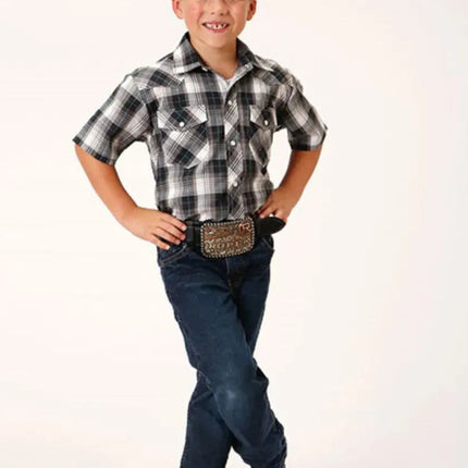 Roper Ghostly Gallop (White) - Boy's Western Shirt