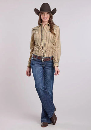 Roper 2661 Wallpaper Floral (Tan) - Women's Western Shirt