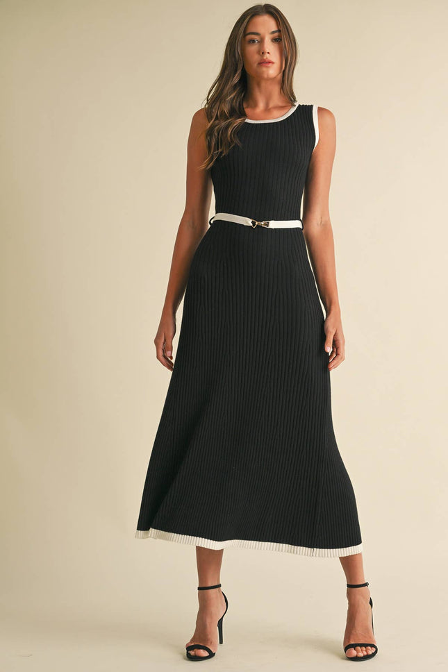 Sleeveless Sweater Midi Dress