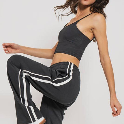 Striped Drawstring Relaxed Sweatpants