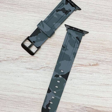 Men’s Solid Sport Silicone Smart Watch Band - 42/44: Black