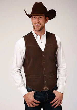 Roper Classic Suede Leather (Brown) - Men's Vest