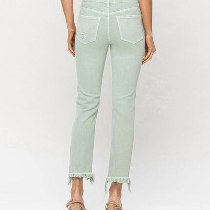Mid Rise Crop Straight Jean  Veret