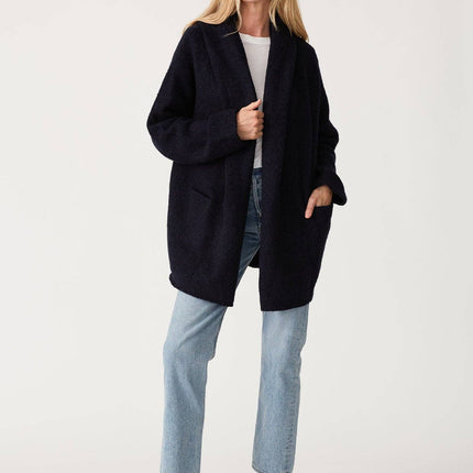 Lovestitch Mid-Length Oversized Long Sleeve Hooded Coatigan