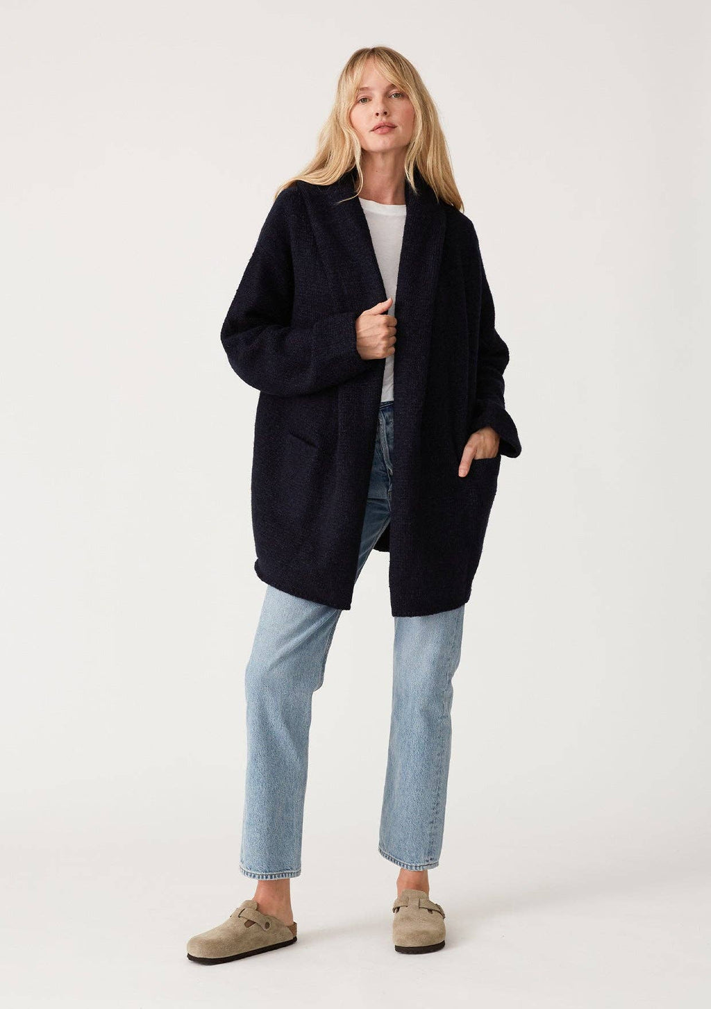 Lovestitch Mid-Length Oversized Long Sleeve Hooded Coatigan