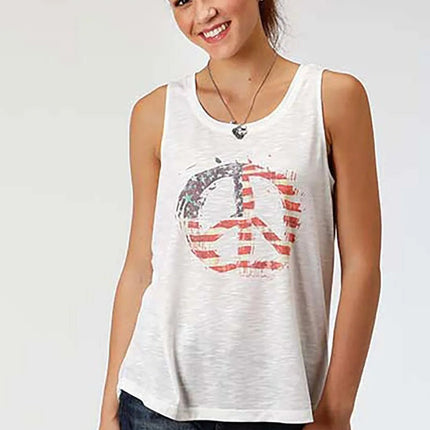 Roper Americana Peace (White) - Women's Tank Top