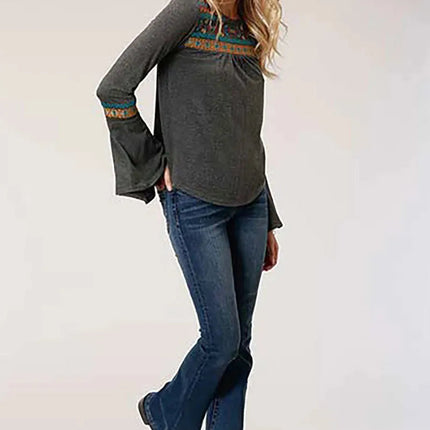 Roper Gypsy Queen Studio West (Grey) - Women's Shirt