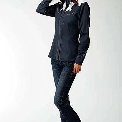 Roper American Star Snap (Blue) - Women's Shirt