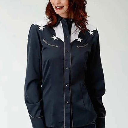 Roper American Star Snap (Blue) - Women's Shirt