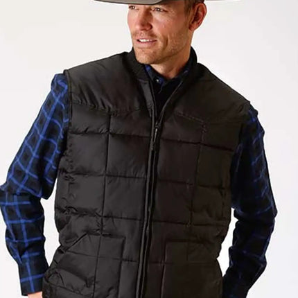 Roper 1473 Quilted Vest (Black) - Men's Vest (Closeout)
