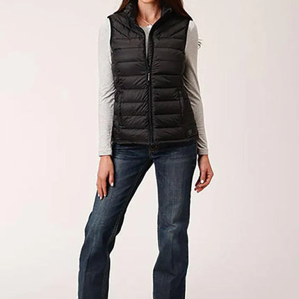 Roper Horizontal Quilted Down Vest (Black) - Women's Vest