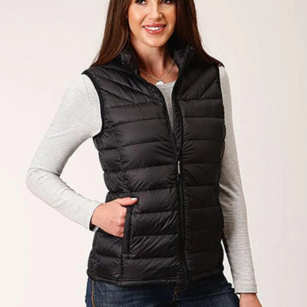 Roper Horizontal Quilted Down Vest (Black) - Women's Vest
