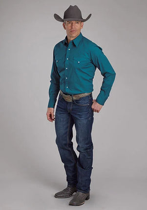 Roper 2221 Solid (Teal) - Men's Western Shirt