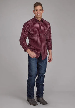 Roper 2174 Arrow Print (Red) - Men's Western Shirt
