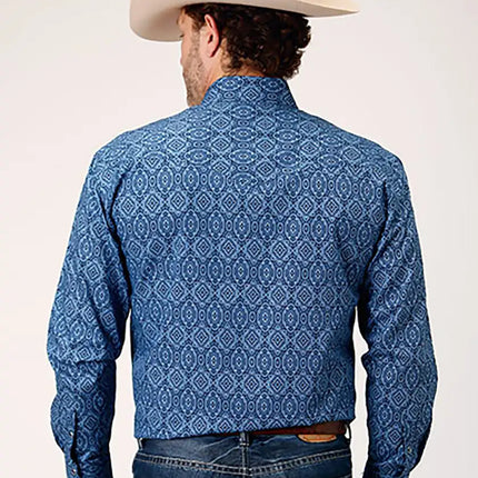 Roper Forest Medalian Paisley (Blue) - Men's Western Shirt