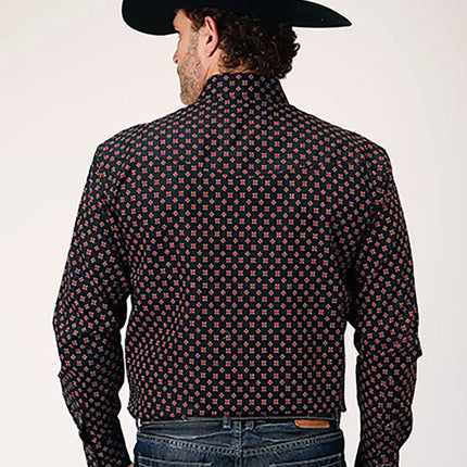 Roper Black Canyon Cottage Foulard (Black) - Men's Western Shirt